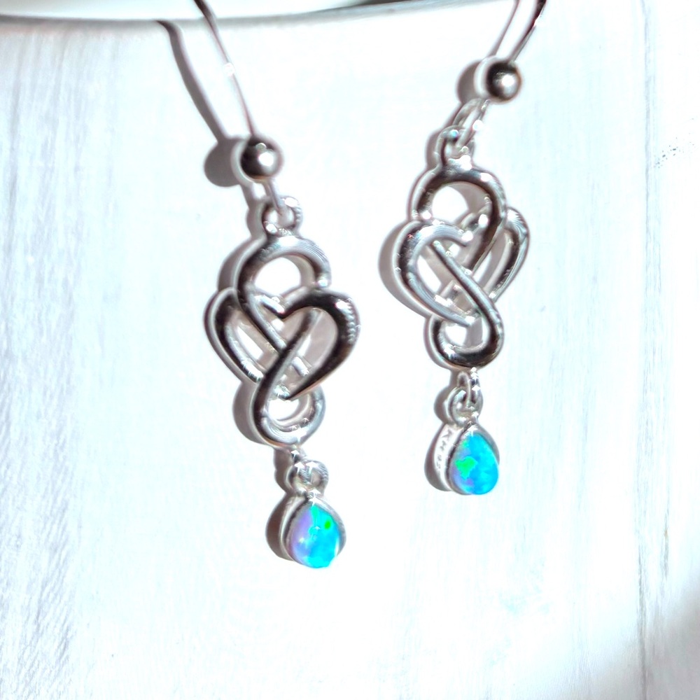 Sterling silver opal earrings